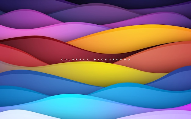 Colorful fluid background Dynamic wavy dimension gradient light vector illustration