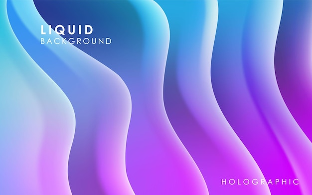 Colorful fluid background holographic gradient design