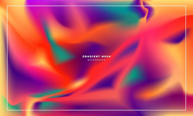 Colorful fluid gradient mesh background template copy space dynamic colour flow backdrop design