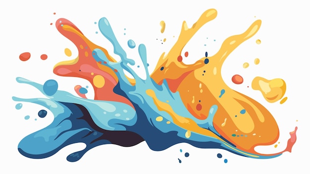 Vector colorful fluid splash vector on white background