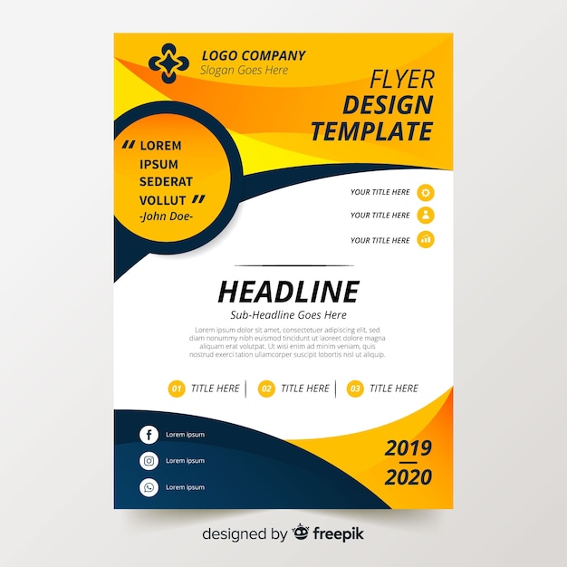 Colorful flyer template with flat design