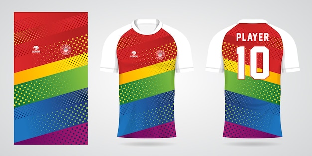 colorful football jersey sport design template