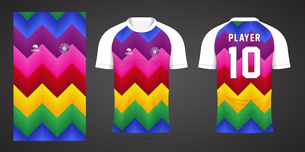 colorful football jersey sport design template