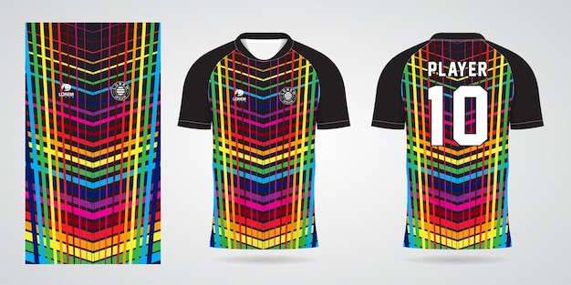 colorful football jersey sport design template