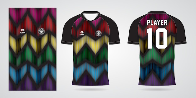 colorful football jersey sport design template