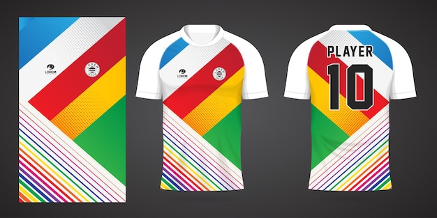 colorful football jersey sport design template