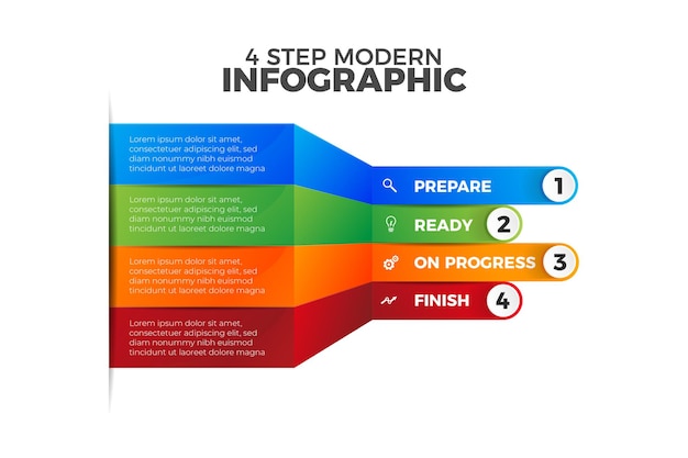 Colorful four steps modern infographic