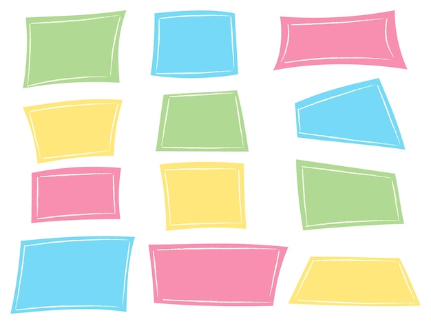 Colorful frame text box set Sticky notes collection