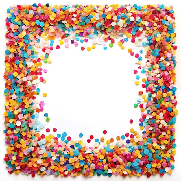 Vector a colorful frame with colorful candy and a frame that says  sprinkle