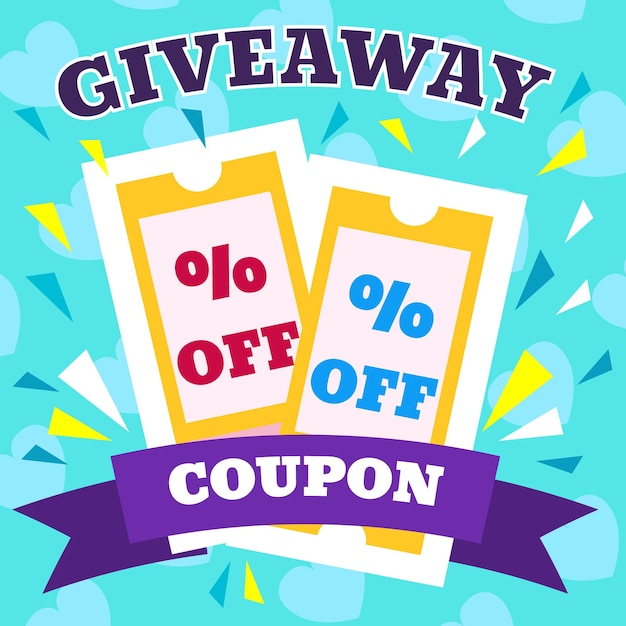 Colorful free giveaway coupons Vouchers promotion and advertising