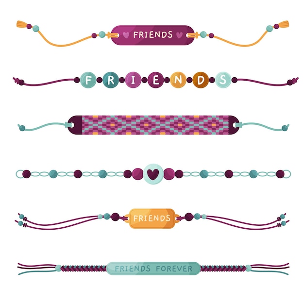 Colorful friendship band collection