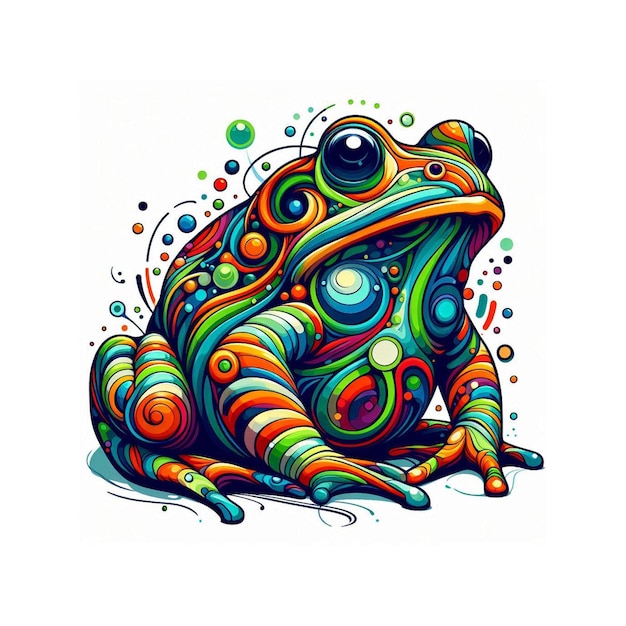 colorful frog vector on white background