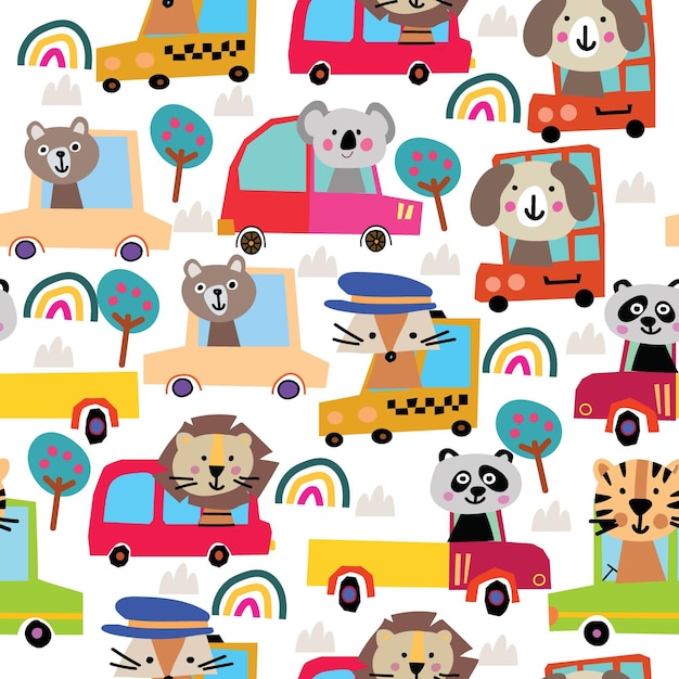 Colorful funny childrenseamless pattern