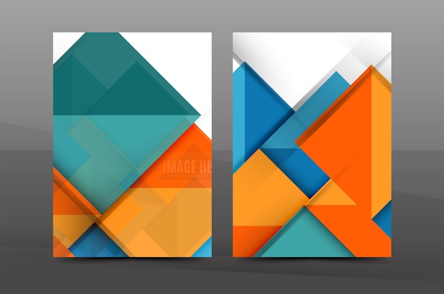 Colorful geometric A4 business print template