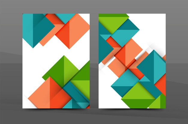 Colorful geometric A4 business print template