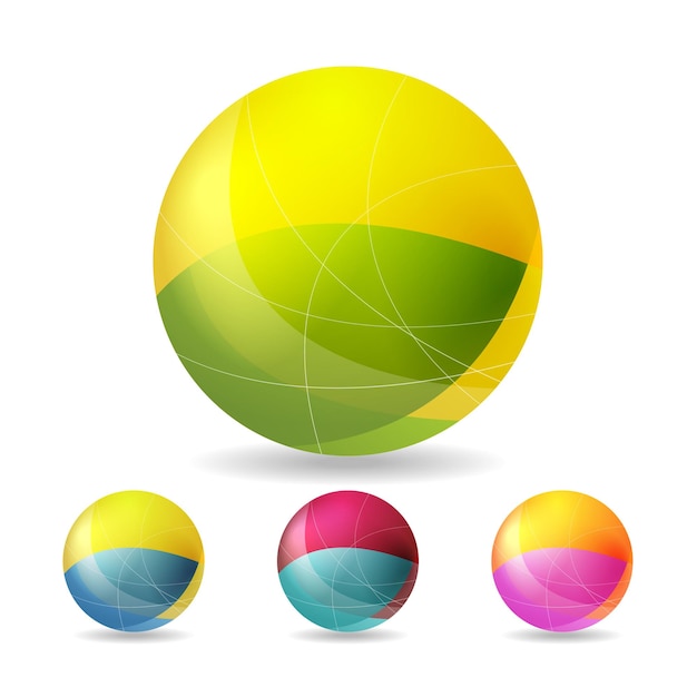 Colorful geometric abstract balls vector design