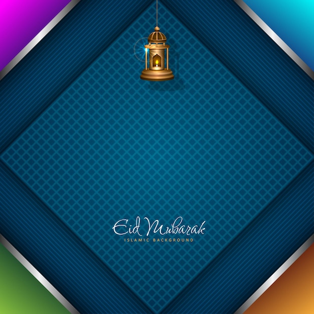 Colorful geometric background for islamic greeting design Eid Mubarak Eid Fitr Ramadhan Kareem