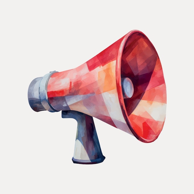 Colorful geometric megaphone illustration