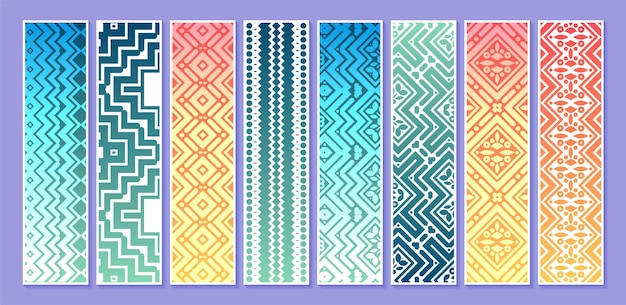 Colorful geometric pattern vertical card collection