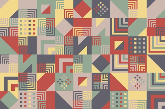 Colorful geometric shape mosaic pattern background