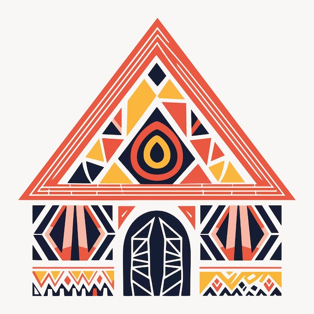 Colorful geometric tribal house