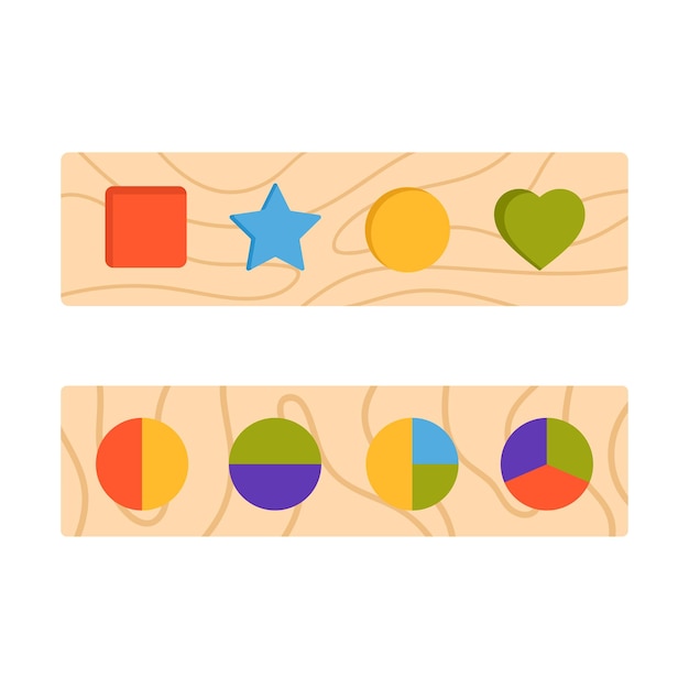 Colorful geometry shapes wooden game