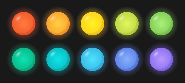 Colorful glowing game balls.