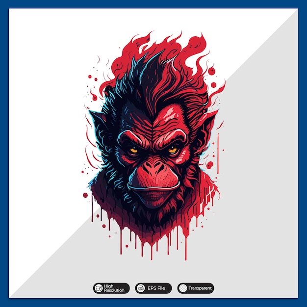 Colorful gorilla vector tshirt design