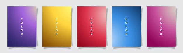 Colorful gradation cover template design set collection vector graphic