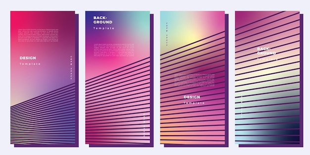 Colorful gradient background template set copy space for poster brochure, pamphlet, or leaflet