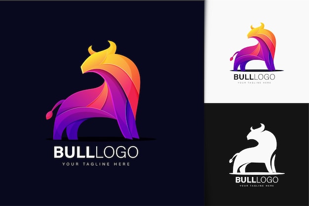 Colorful gradient bull logo design