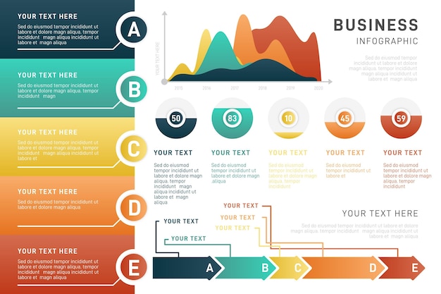 Colorful gradient business infographic