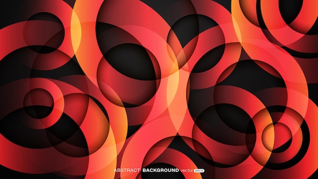 Colorful gradient circle shapes overlap on abstract black background