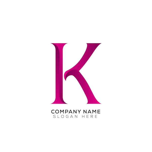 Colorful Gradient K logo template set