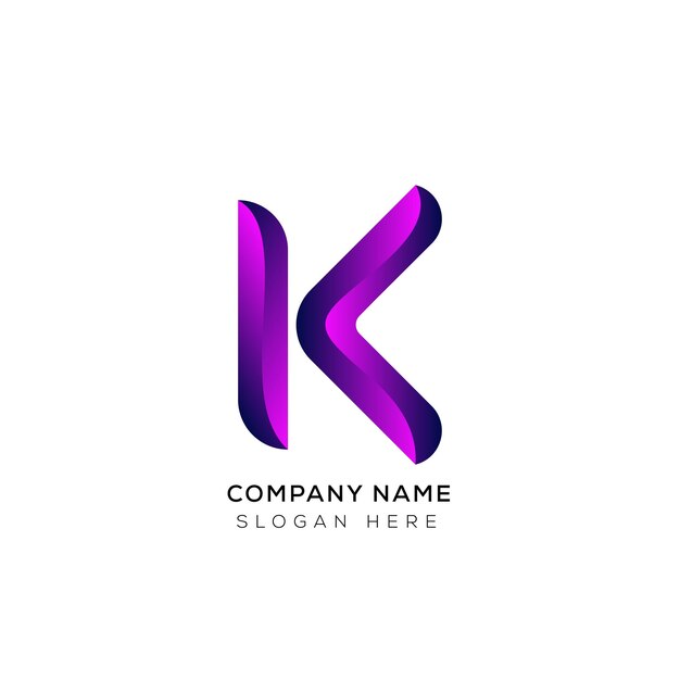 Colorful Gradient K logo template set