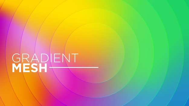 Colorful Gradient Mesh Circle Around Background