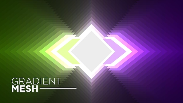 Colorful Gradient Mesh Triangle Arrows Shapes Background