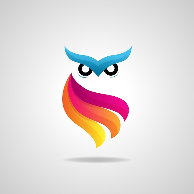 Colorful gradient owl logo vector