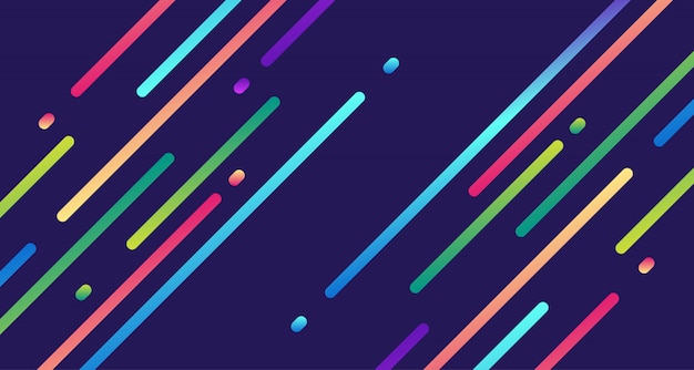 Colorful gradient round line with dark blue background