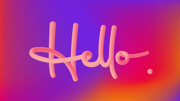 Vector a colorful gradient screen with the word hello iphone ios style