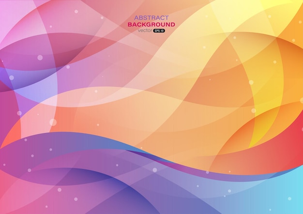 Colorful gradient smooth curve light lines with small circle abstract background