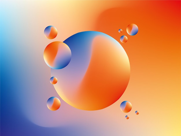 Colorful gradient spheres background