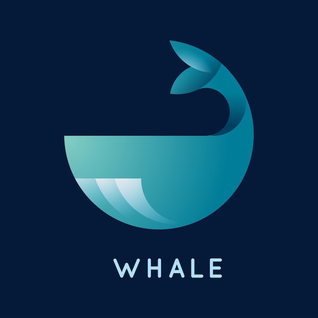 Colorful gradient whale logo design