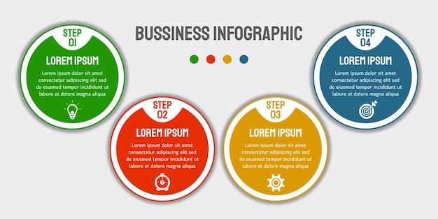 A colorful graphic of the business infographics