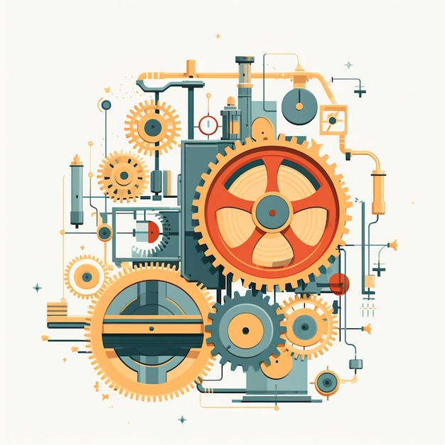 Vector a colorful graphic of gears and gears with the word gears on it