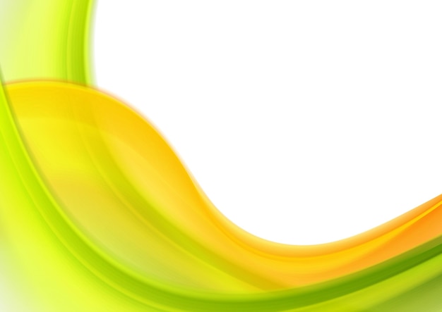 Colorful green orange abstract blurred waves