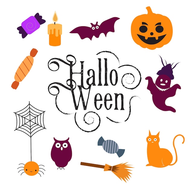 Colorful Halloween Elements Design Image Stock