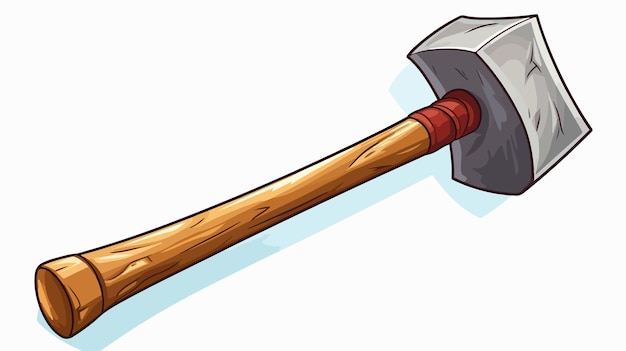 Colorful Hammer Cartoon Vector Illustration on White Background