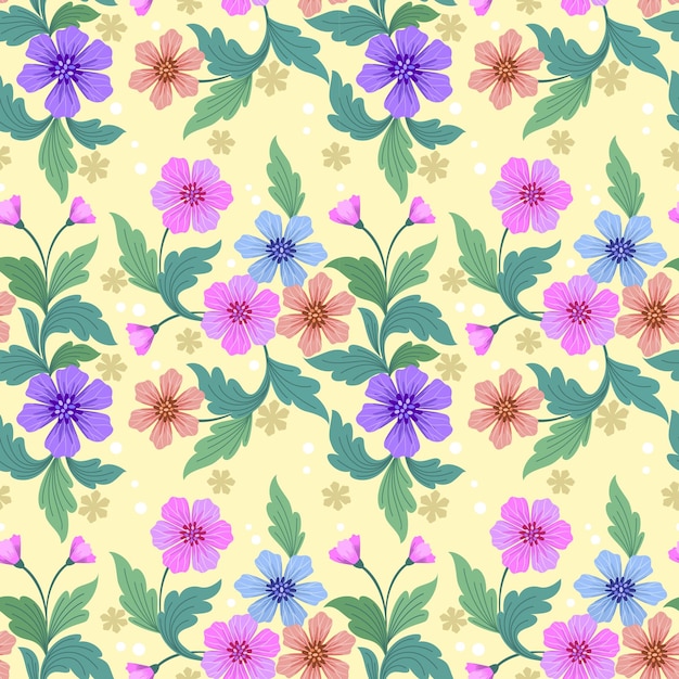 Colorful hand draw flowers seamless pattern Can be used for fabric textile wallpaper