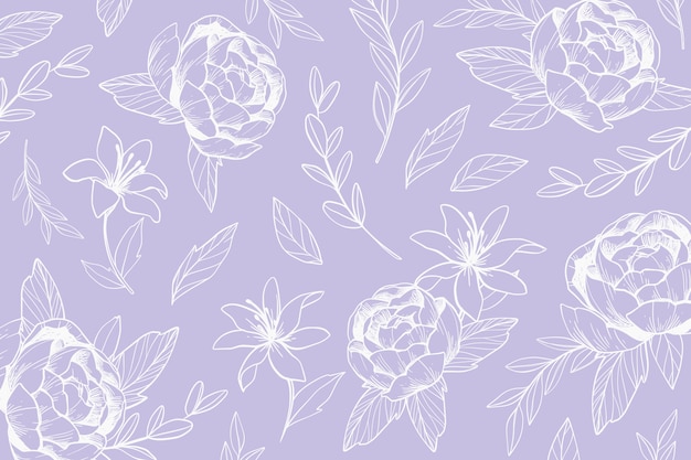 Colorful hand drawn floral background